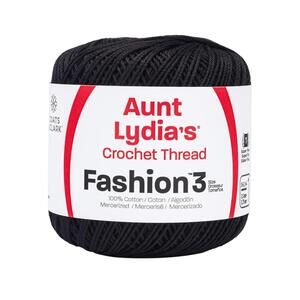 AUNT LYDIA'S Coats Crochet Fashion Crochet‎ Thread 3 Black New With Tags
